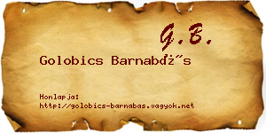 Golobics Barnabás névjegykártya