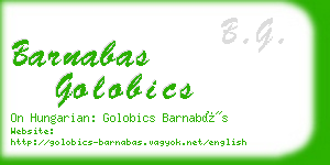 barnabas golobics business card